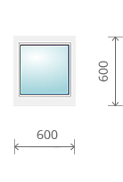 Пластиковое окно (одностворчатое, глухое), 600х600 мм