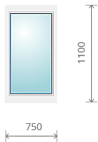 Пластиковое окно (одностворчатое, глухое), 750х1100 мм